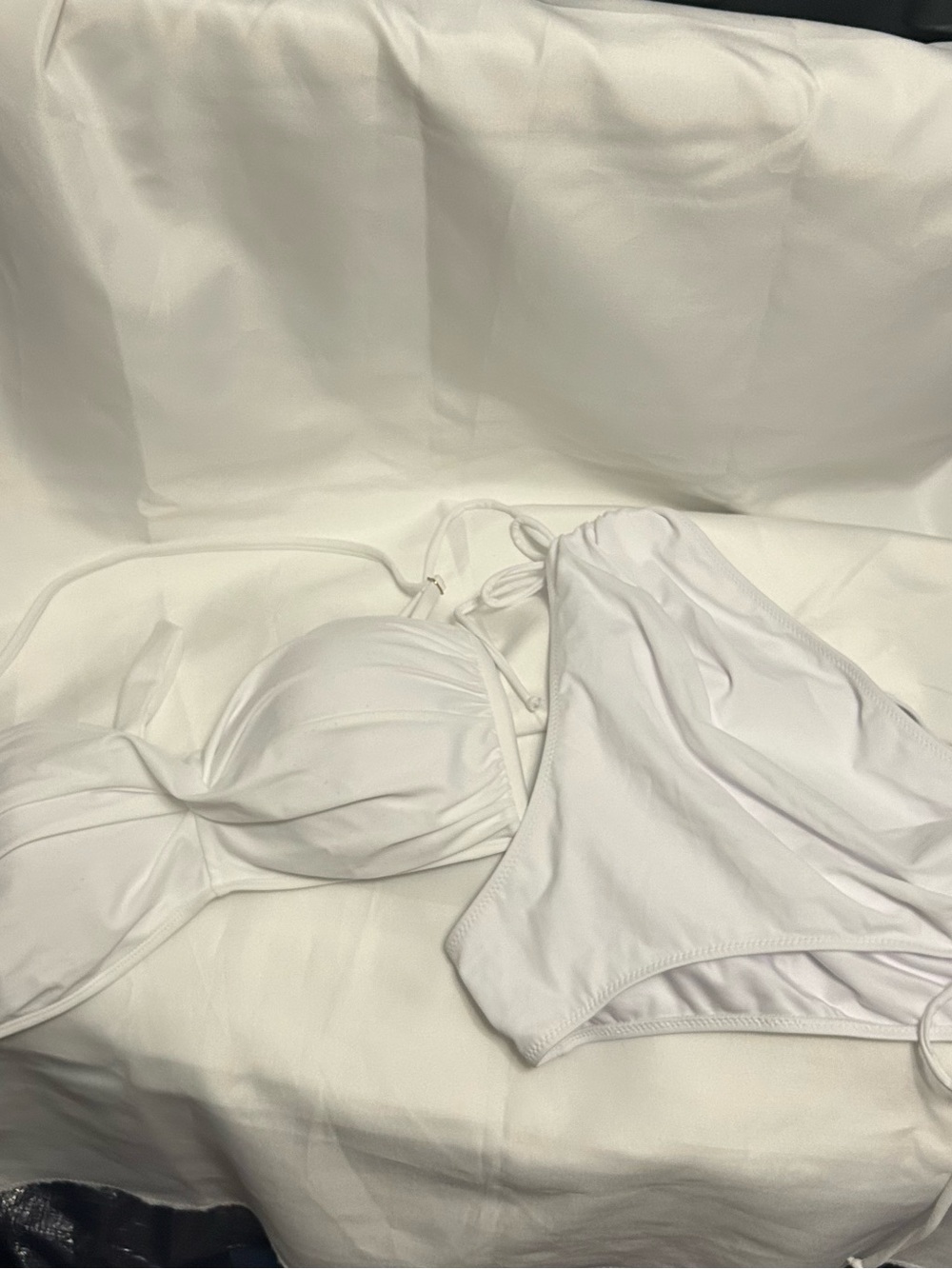 Strapless White Bikini Set - Women Swim Bikinis